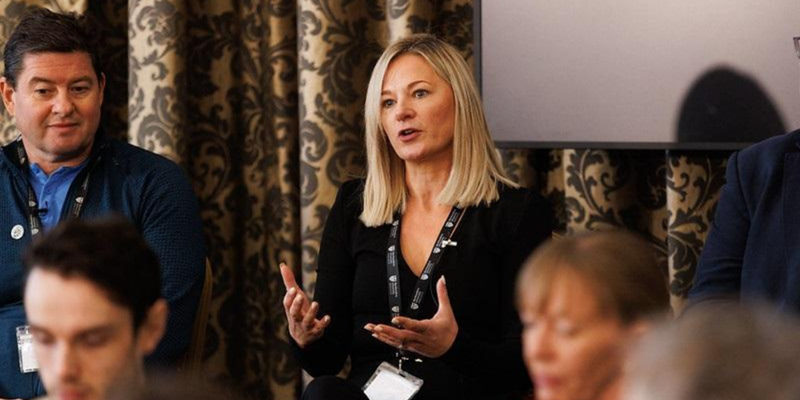 Laura James, alumna and corporate donor with Enterprise Rent-a-Car at the NU:Amplify event in November 2023