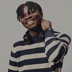 Male Northumbria University student smiling