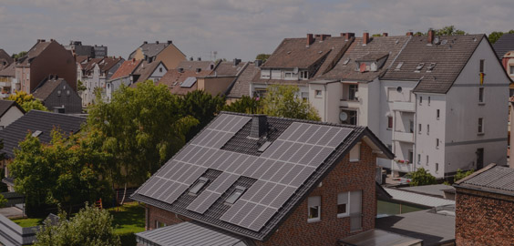 Solar panels on house roof