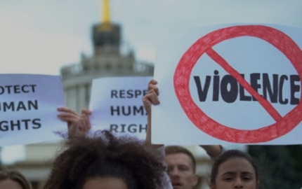 protect human rights banners