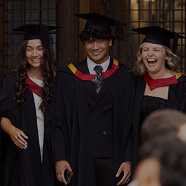 students in graduation clothes