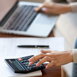 laptop and calculator