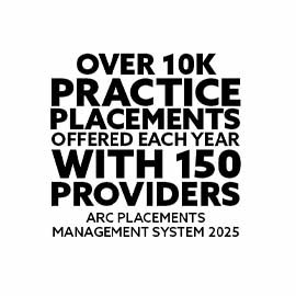 Over 10k practice placements offered each year with 150 providers