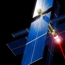 image of satellite firing a laser