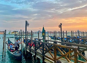 a boat on a lake in venice