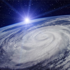 Hurricane satellite shot of earth from space