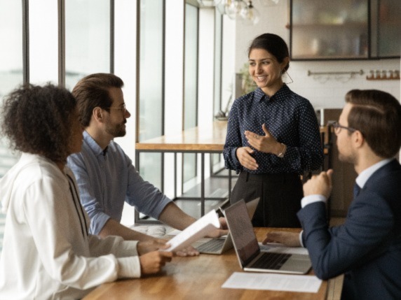 group of people in a meeting