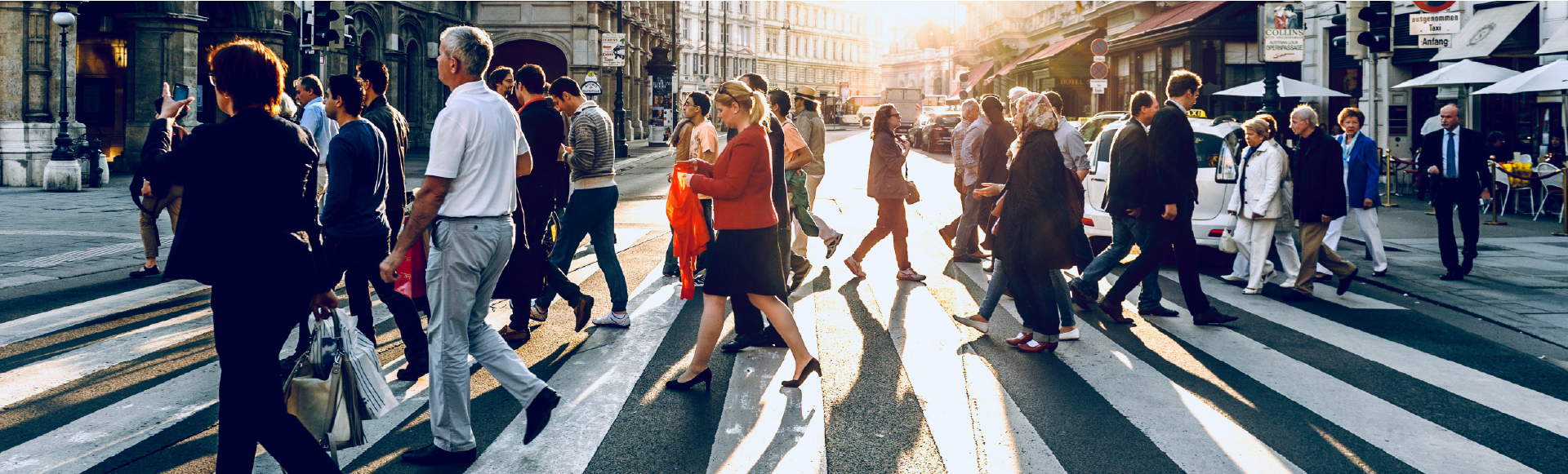 People crossing a road