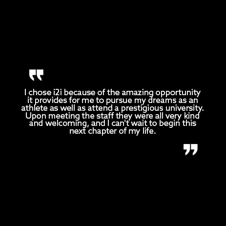 Black background, white text, Mia i2i quote