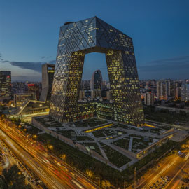 Evening shot of Beijing, China.