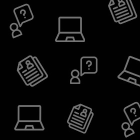 Black background with grey icons