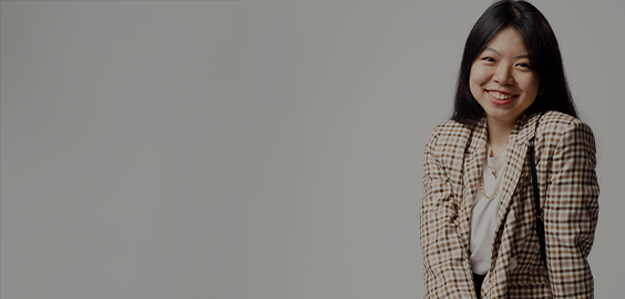 student on grey background