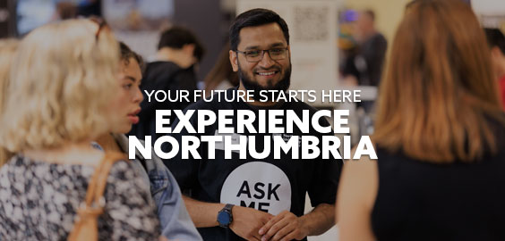 Experience Northumbria pod with student working at Open Day image