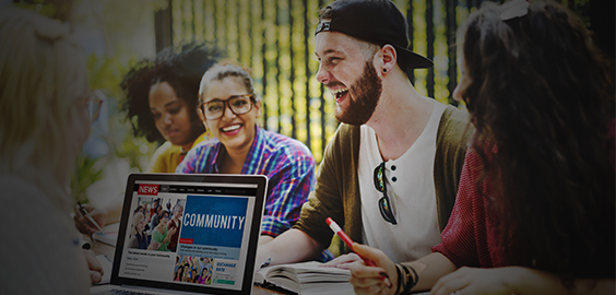 a man and a woman looking at the camera