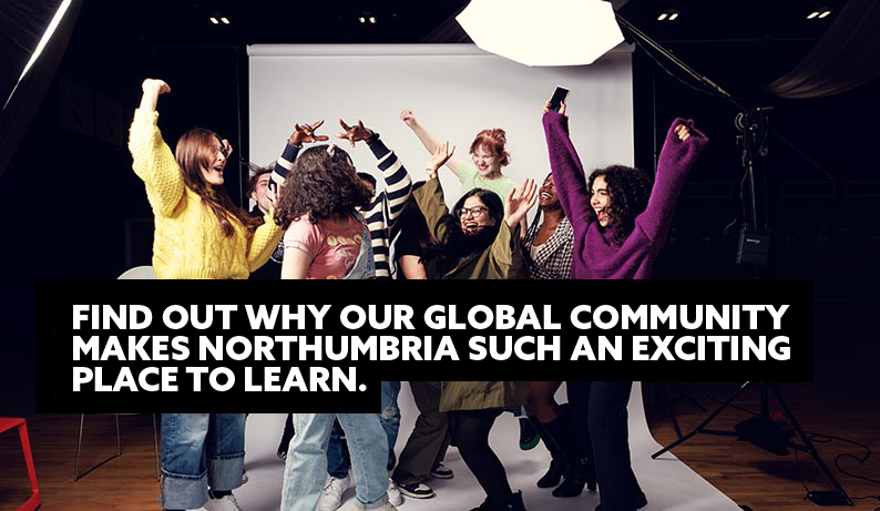 DCC students with white text overlay