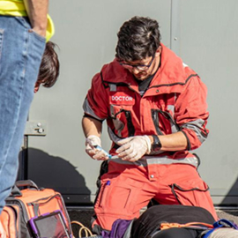 a group of people sitting in a chair