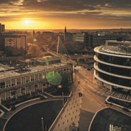 a large tower in a city