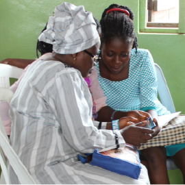People working in a classroom
