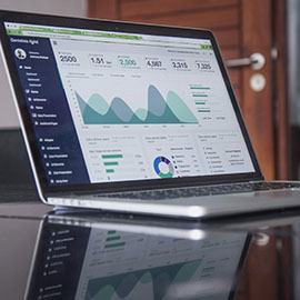 Photo of a performance dashboard on a laptop