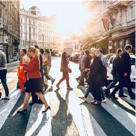 Image showing people crossing a road