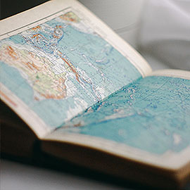 Image of a map in an open book