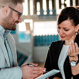 Image of a couple of people talking to each other