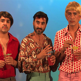 Image showing men in brightly coloured shirts