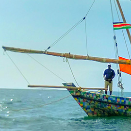 Photo shows boat at sea