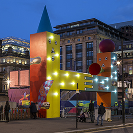 Image showing art exhibition in a city