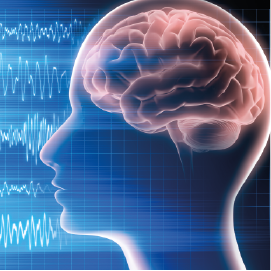 Abstract image of brain and brain waves