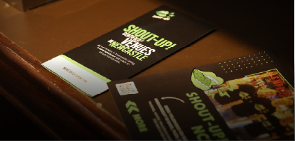 pamphlets on a table