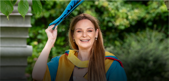 woman in graduation gown