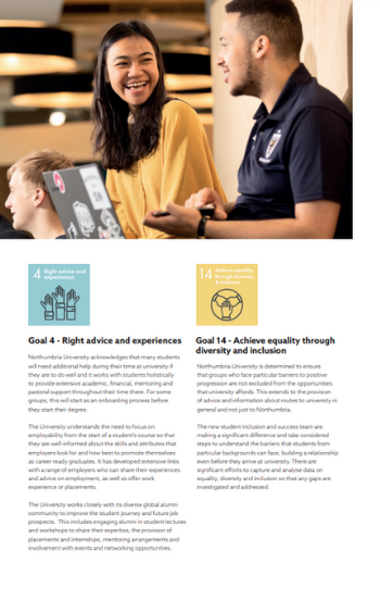 Caption: The University has identified areas of best practice as well as areas where it can go even further to spread opportunity.