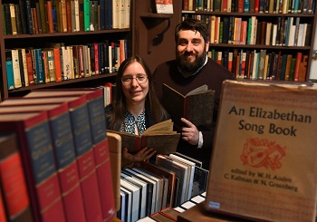 Caption|;Dr Katherine Butler of Northumbria University and James Smith of the Lit & Phil