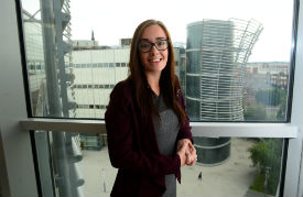 a person standing in front of a window