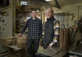 a person standing in a kitchen