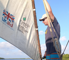 Senior Lecturer Simon Scott-Harden in Kenya with the Flipflopi Project.