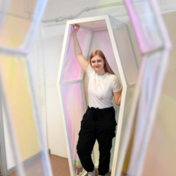 BA (Hons) Fine Art student, Sophie Bass preparing for REVEAL.