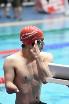 a man in a swimming pool