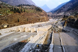 Photo shows the destroyed Tapovan Vishnugad hydroelectric plant after devastating debris flow of Feb 7, 2021. Photo: Irfan Rashid, Department of Geoinformatics, University of Kashmir