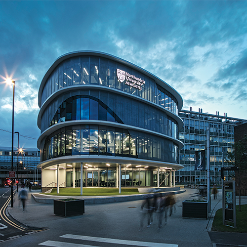 CIS building at night