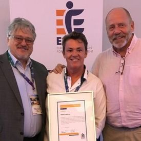 Ruth Crabtree receiving the EASM Distinguished Service Award