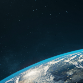 Earth and a starry sky - Northumbria University News Autumn 2021 front cover image