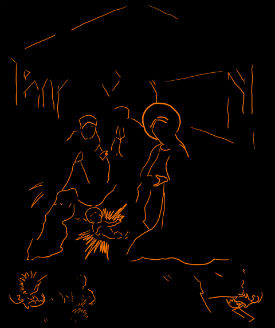 a person standing in the dark