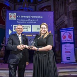 L-R - Dr Tony Soteriou, Director of Commercialisation, UKRI and Dr Gosia Ciesielska, Associate Professor of Organisation Studies, Northumbria University