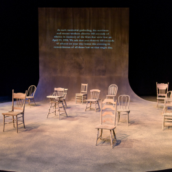 empty chairs on a stage