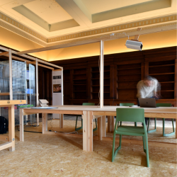 The Make and Mend pop-up studio in use at Belsay Hall.