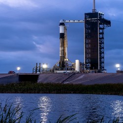 Rocket before launch into orbit