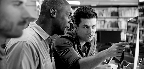 Online Education MA students in class