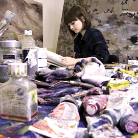 a person preparing food in a kitchen